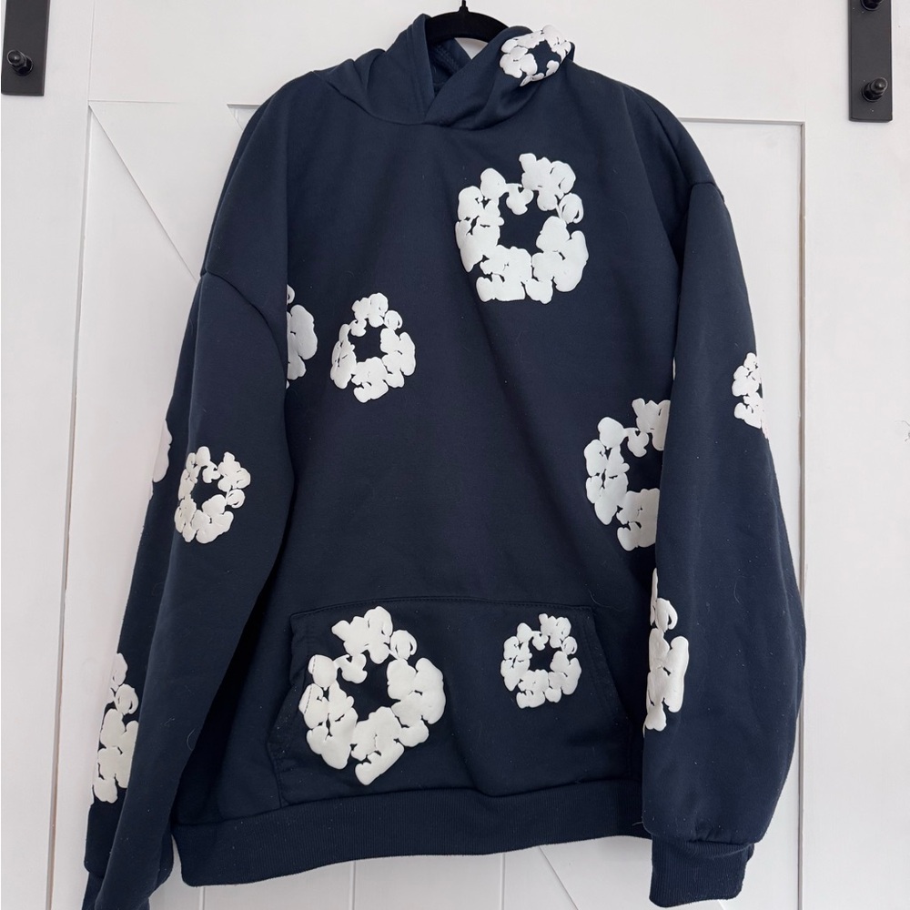 Denim Tears Navy Blue Graphic Hoodie